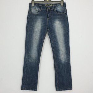 C&A Yessica Womens EU 42 Medium Wash Distressed Embroidered Straight Legs Jeans